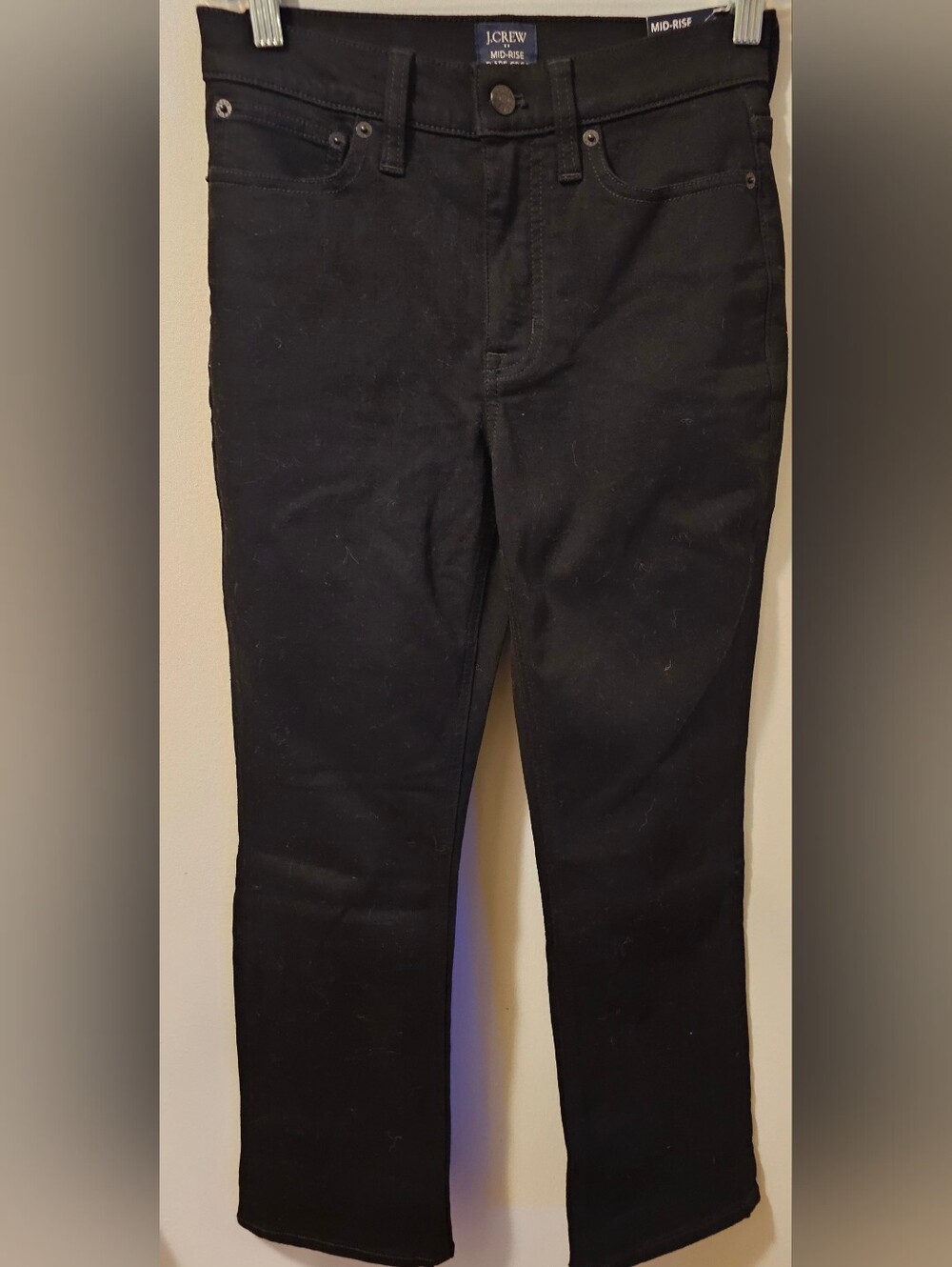 J. Crew Mid Rise Flare Crop Jeans Black Women's Size‎ 25 NWT